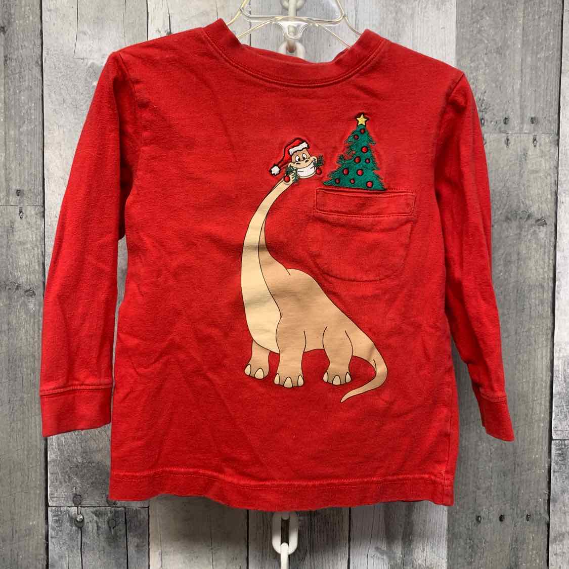 Size 2T/3T Red/Tan B Brand Long Sleeve Shirt