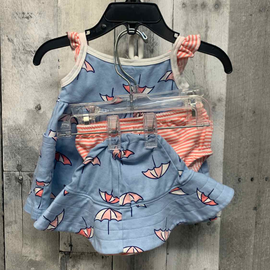 Size 0-3 Months Blue/Pink Gerber 2pc Dress - OodlesCB
