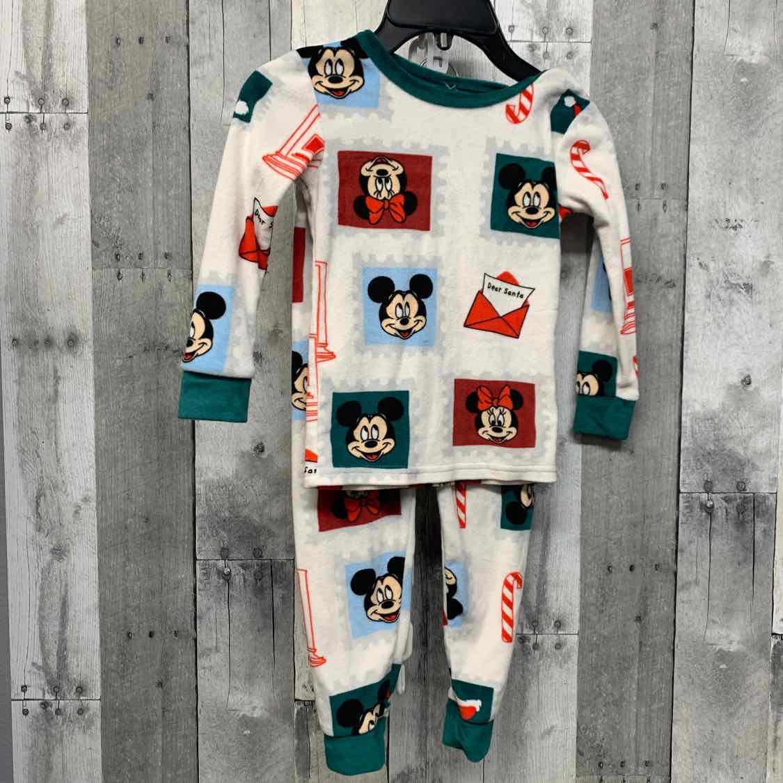 Size 4T Red/Green Disney 2pc PJs