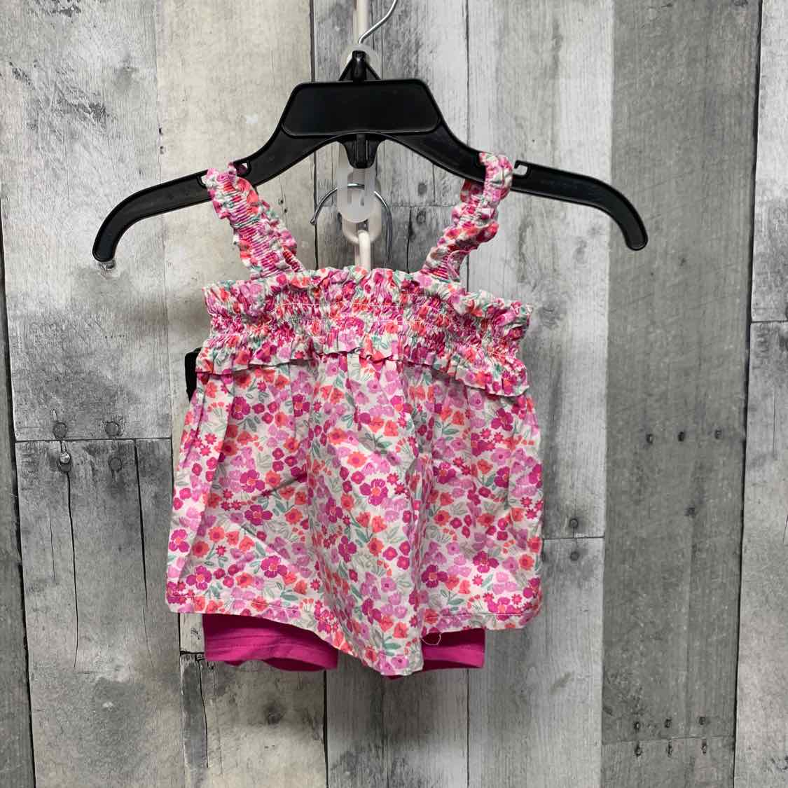 Size 3 Months Pink Floral Print Carter's Shirt/Shorts - OodlesCB