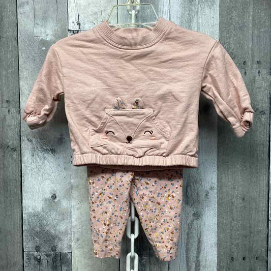 Size 3 Months Pink Print Carter's Shirt/Leggings - OodlesCB