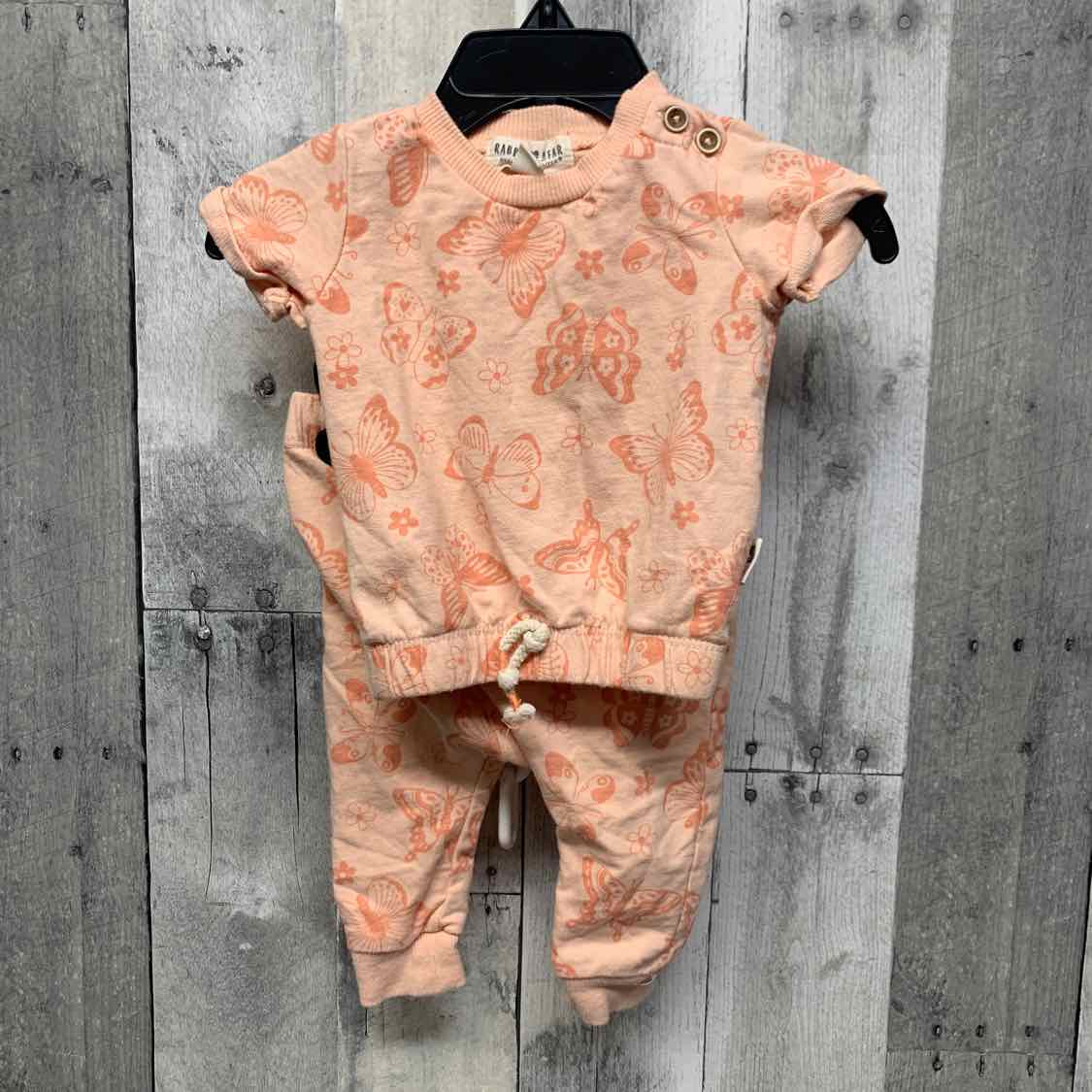 Size 0-3 Months Peach Print Mid Brand Shirt/Pants