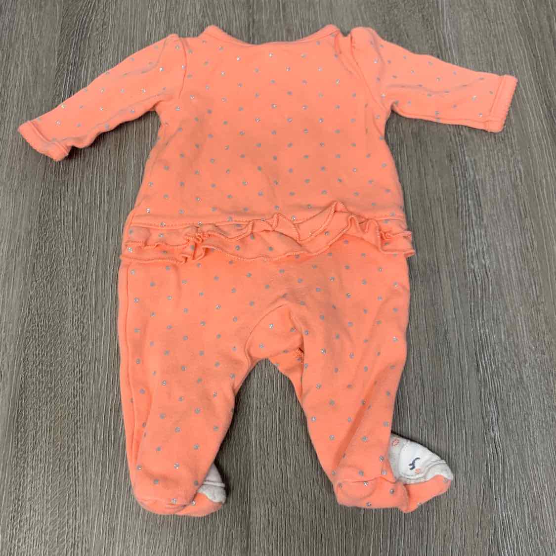 Size Preemie Pink/Sliver Carter's Footy PJs