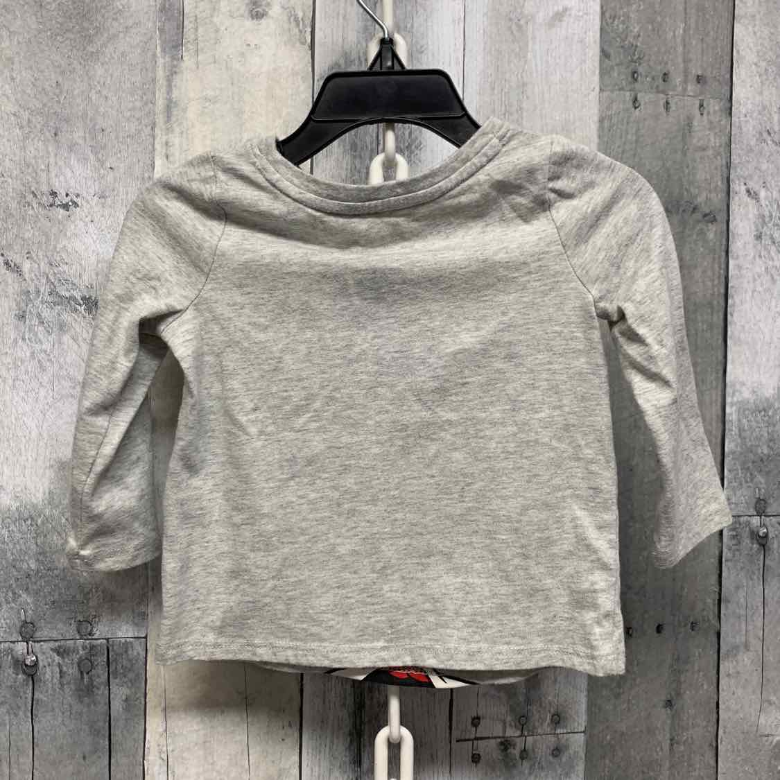 Size 12 Months Gray Graphic Jumping Beans Long Sleeve Shirt