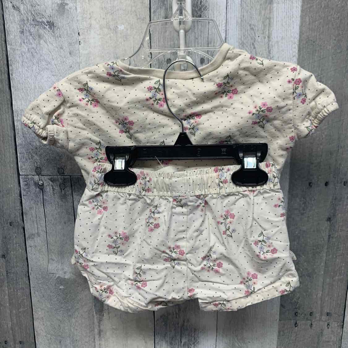 Size 18 Months White Print Carter's Shirt/Shorts - OodlesCB