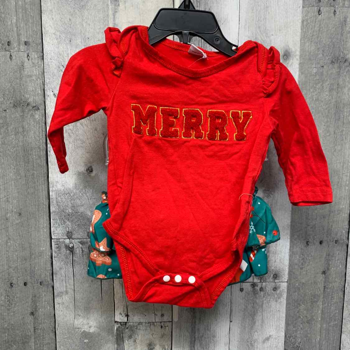 Size 3-6 Months Red/Green Boutique Brand Shirt/Shorts