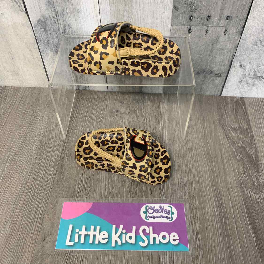 Size 4 Tan Animal Print Champion Sandals