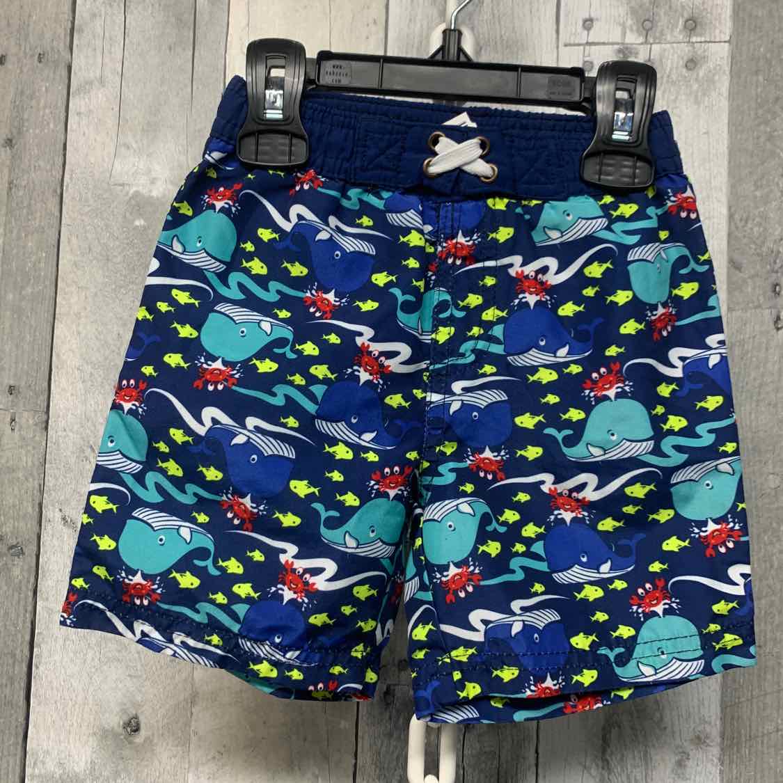 Size 12 Months Navy/Teal B Brand Swim Trunks