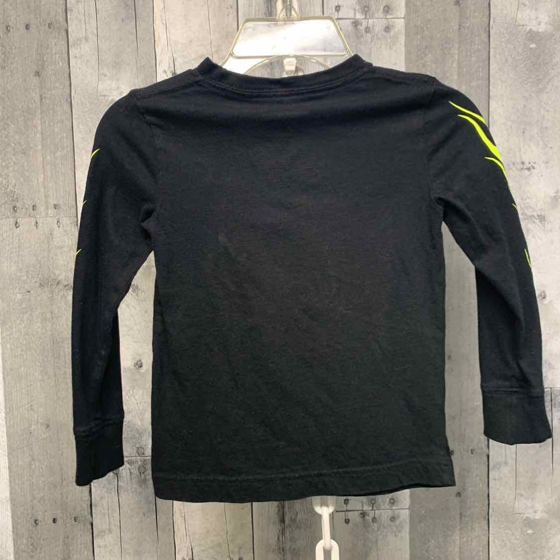 Size 4 Black Graphic Sport Brand Long Sleeve Shirt