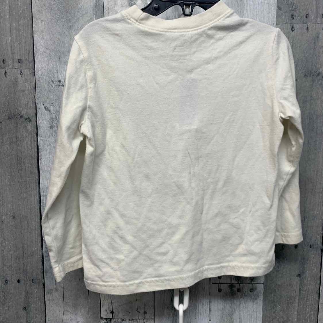 Size 3T White/Navy Jumping Beans Long Sleeve Shirt