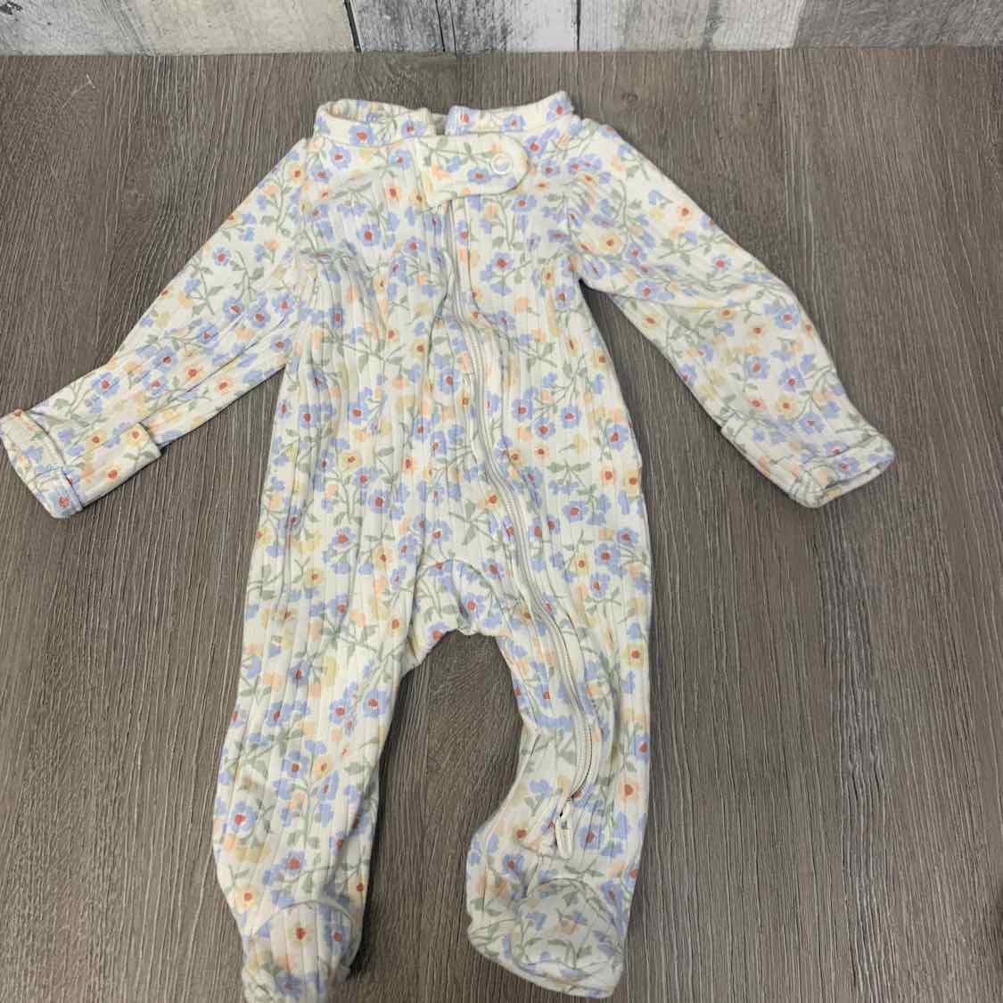 Size Preemie White Floral Print Child of Mine Footy PJs