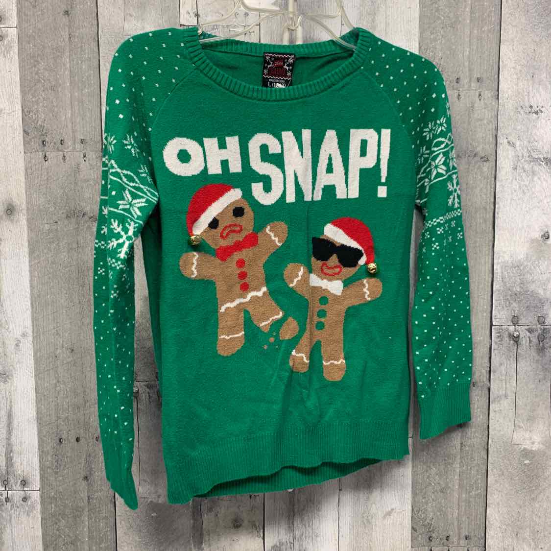 Size Large Green Graphic Holiday Brands Sweater