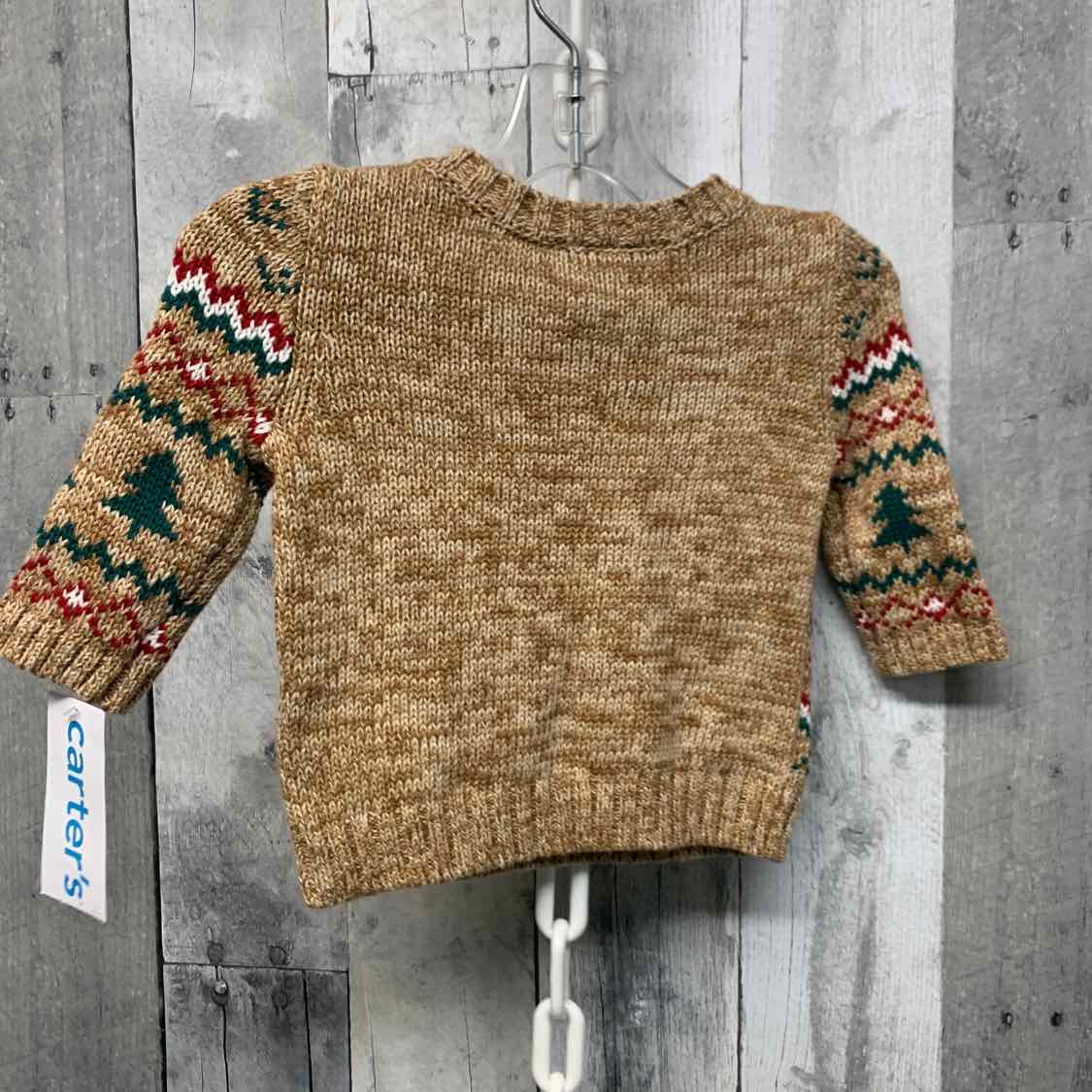 Size 3 Months Brown/Red Carter's Sweater