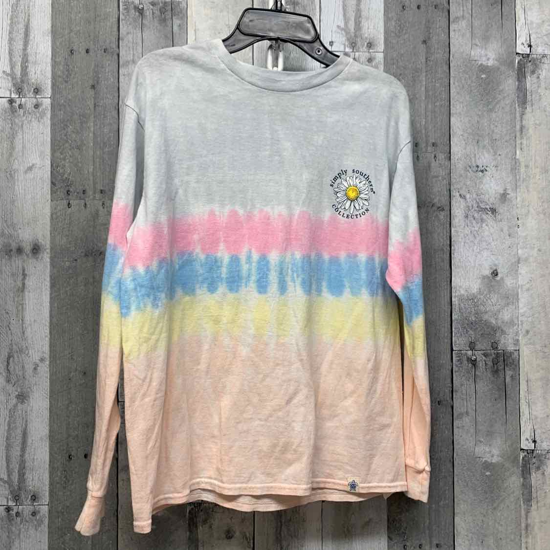 Size Large Blue/Pink Simply Southern Long Sleeve Shirt