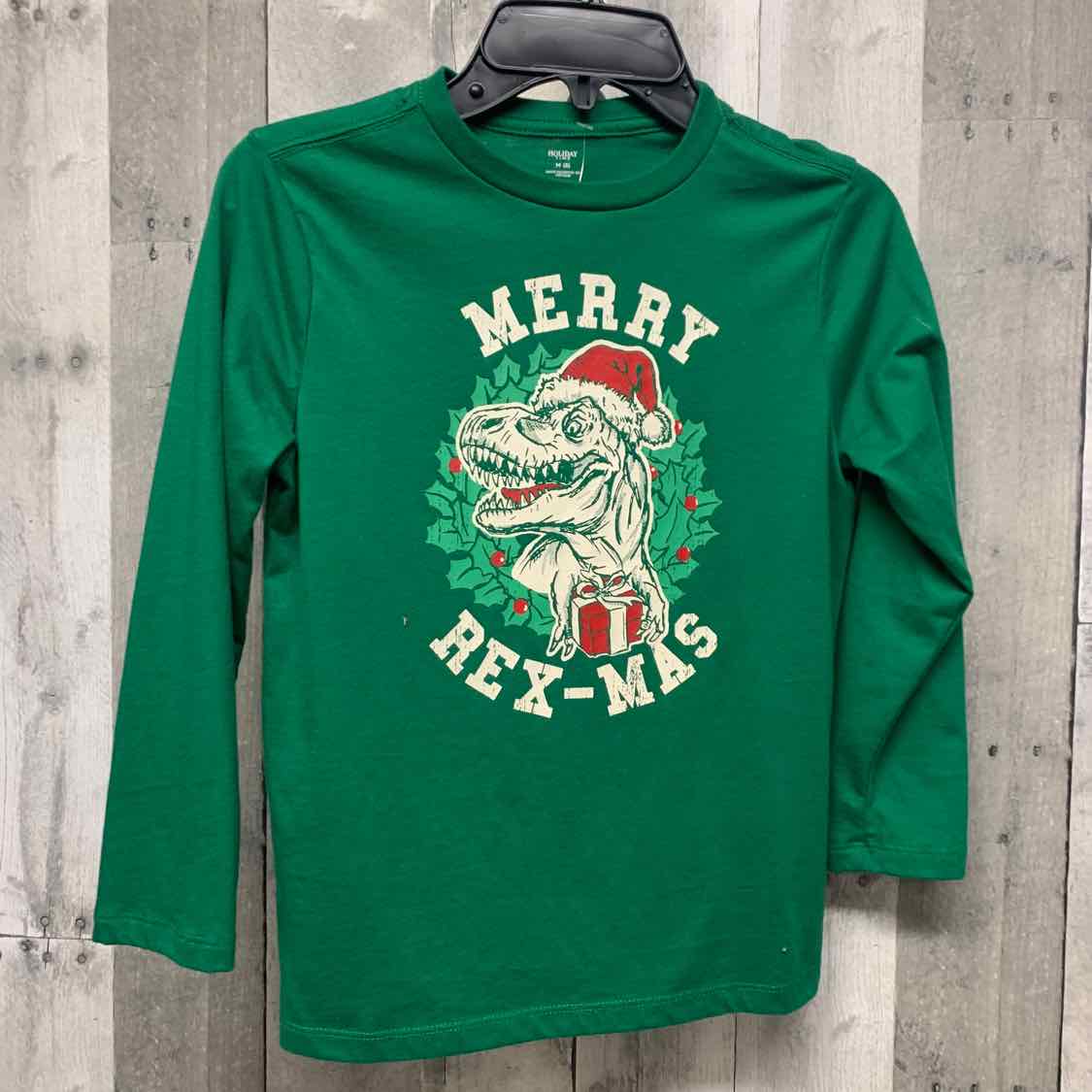 Size 8 Green Graphic Holiday Brands Long Sleeve Shirt - OodlesCB