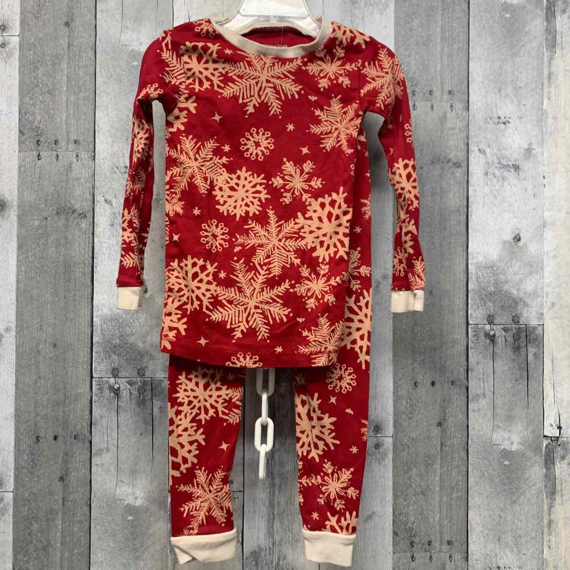 Size 3T Red/Tan Burt's Bees Baby 2pc PJs