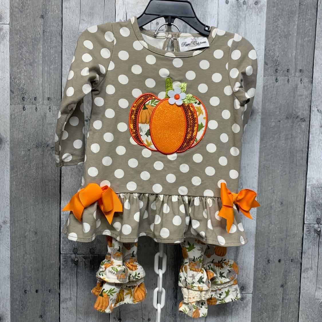 Size 18 Months Gray/Orange Rare Editions Shirt/Leggings