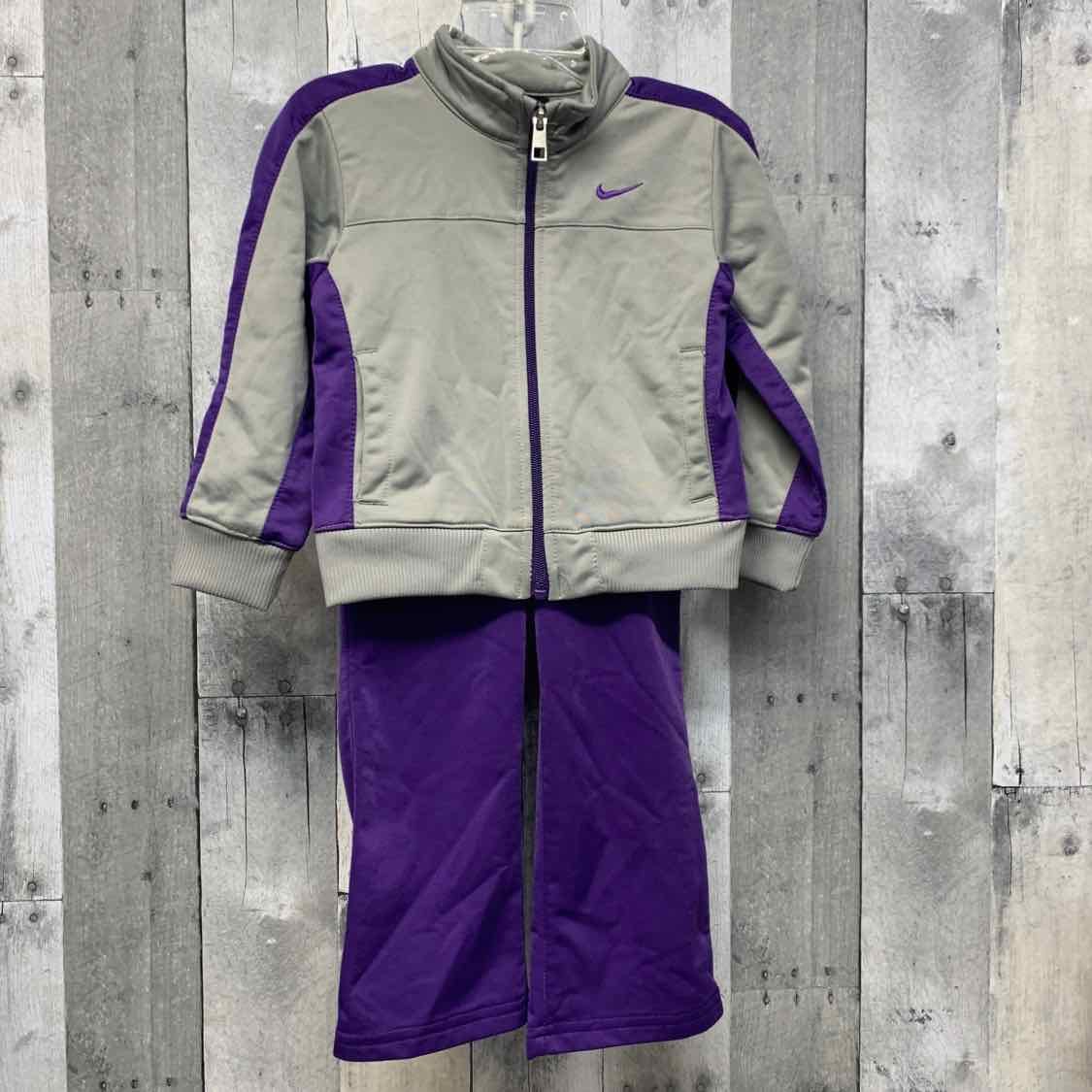 Size 3T Gray/Purple Sport Brand Jacket/Pants