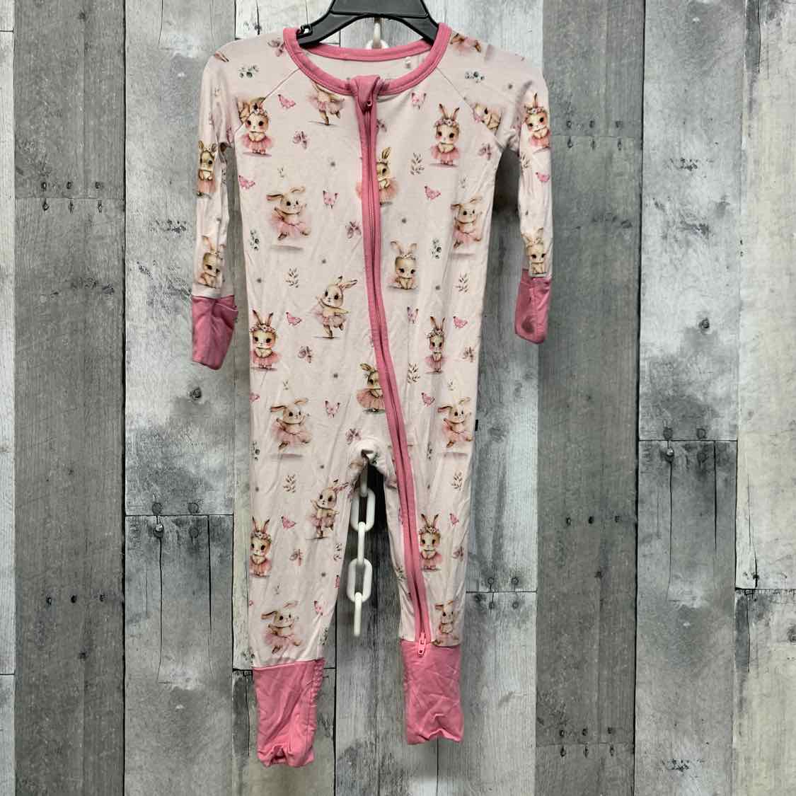Size 6-12 Months White/Pink Boutique Brand Footy PJs