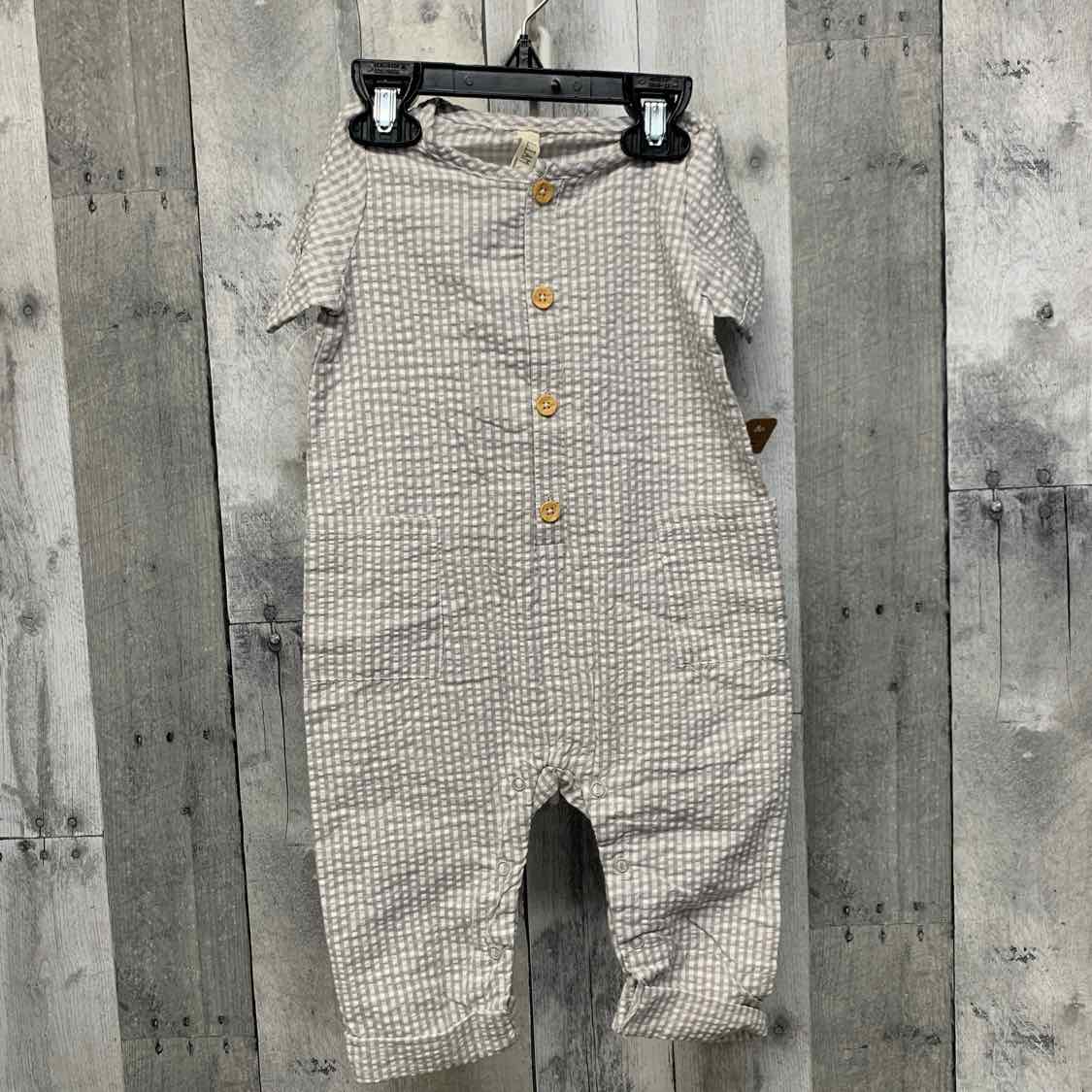 Size 12 Months Gray Striped B Brand Romper