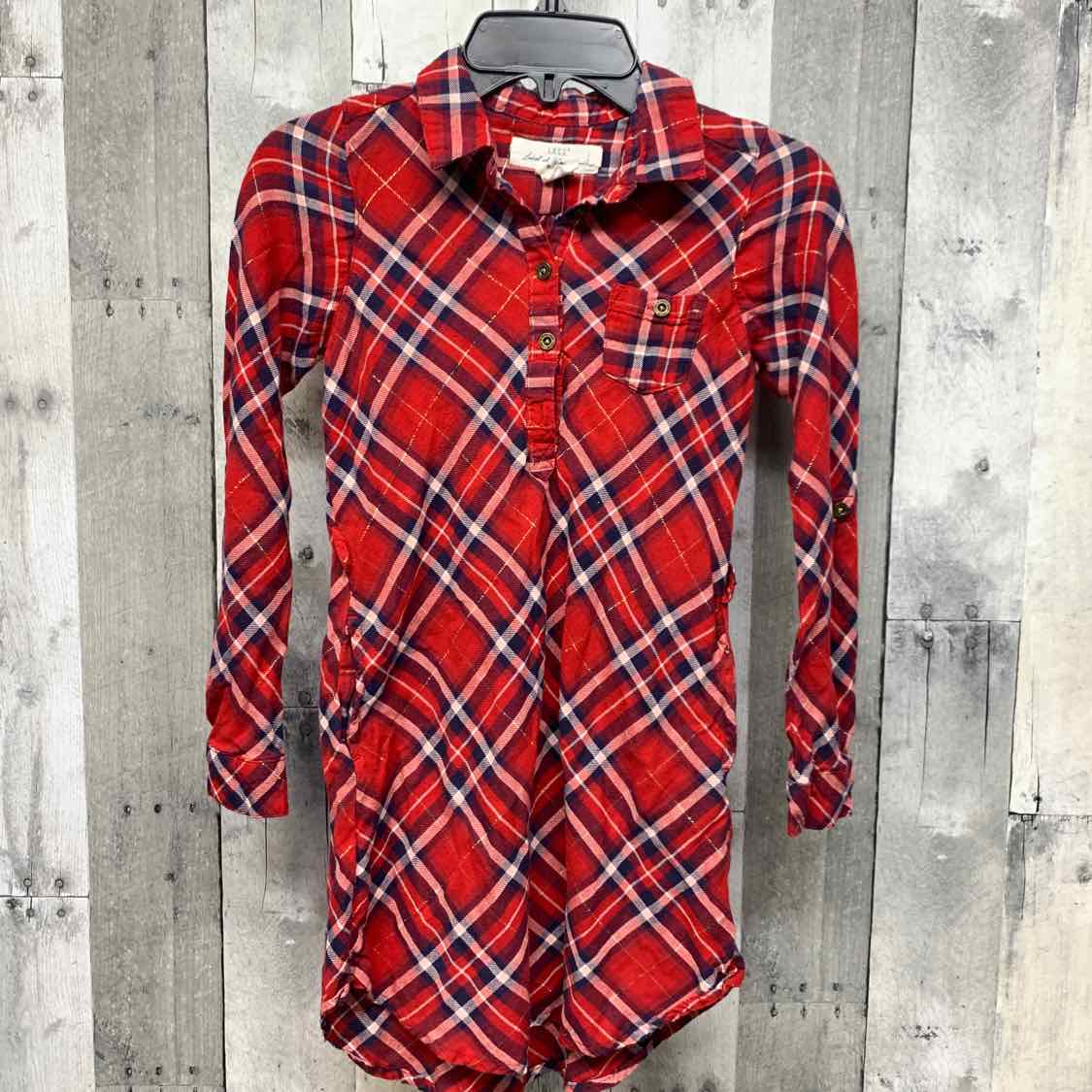 Size 7/8 Red Plaid LOGG Long Sleeve Shirt