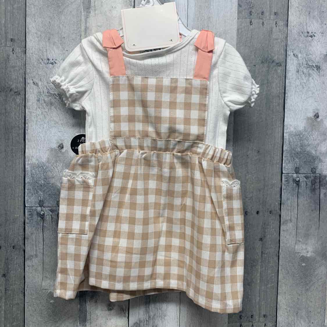 Size 24 Months White/Tan Nicole Miller Shirt/Jumper