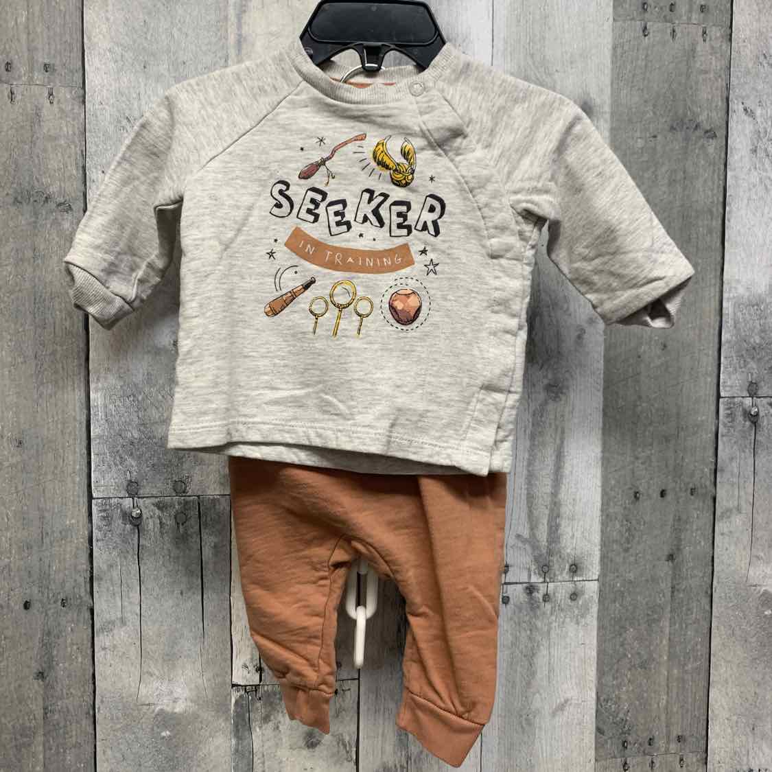 Size 3 Months Gray/Brown H&M Shirt/Pants