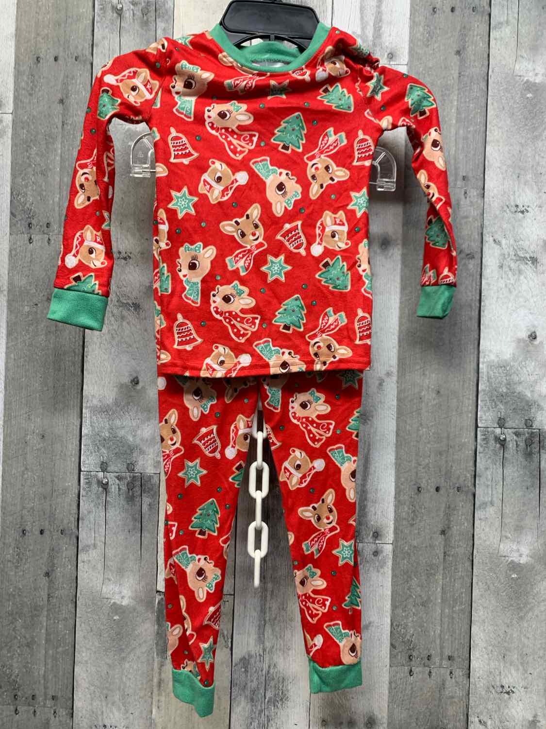 Size 4T Red/Green B Brand 2pc PJs