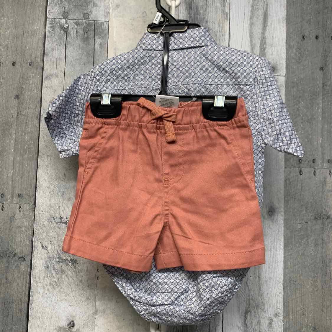 Size 3-6 Months Pink/Blue Mid Brand Shirt/Shorts - OodlesCB