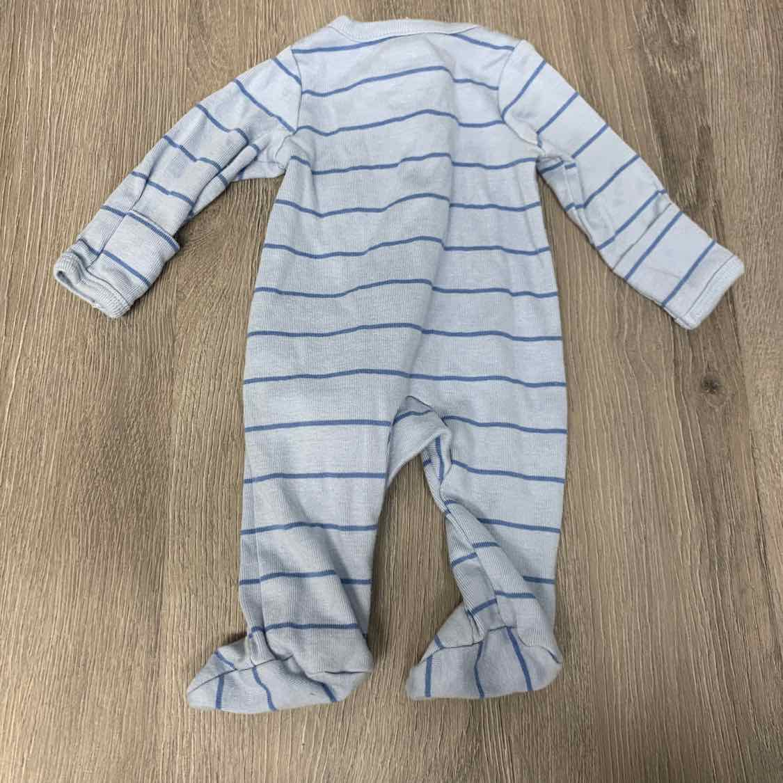 Size Preemie Blue Striped Child of Mine Footy PJs