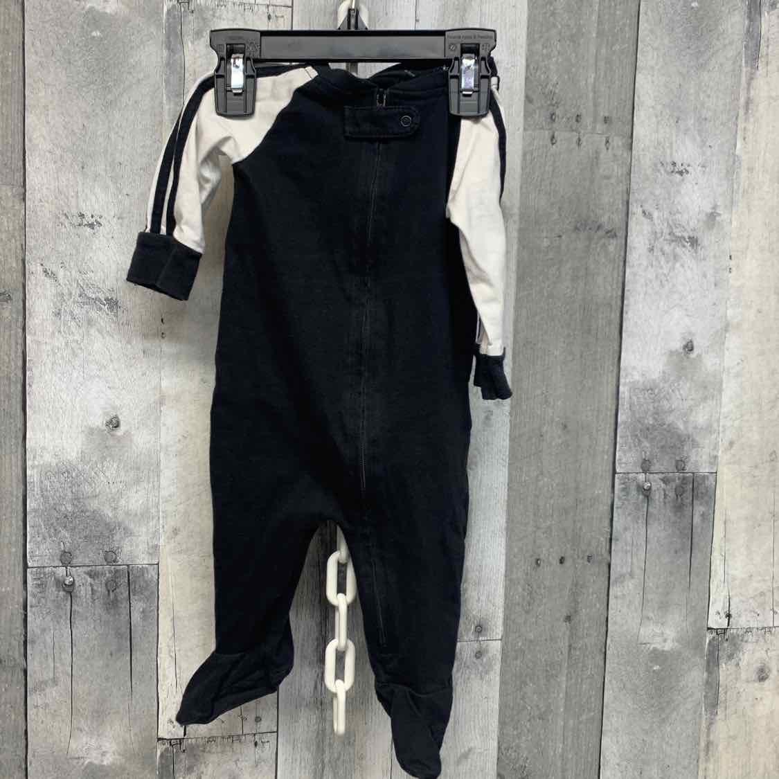 Size 3 Months Black/White Sport Brand Footy PJs