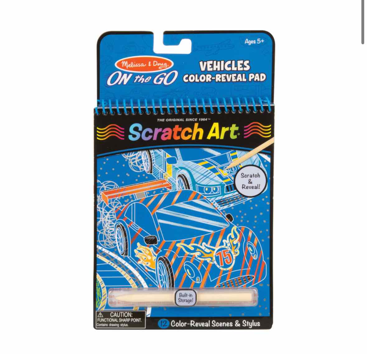 Melissa & Doug Scratch Art Vehicles Color Reveal Pad