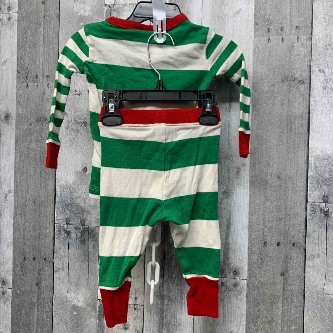 Size 12 Months Green/White Holiday Brands 2pc PJs