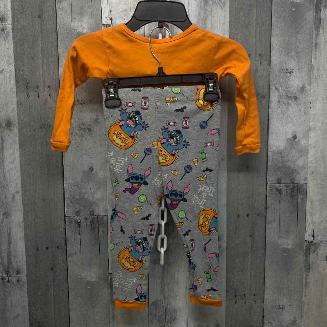 Size 4T Orange/Gray Disney 2pc PJs