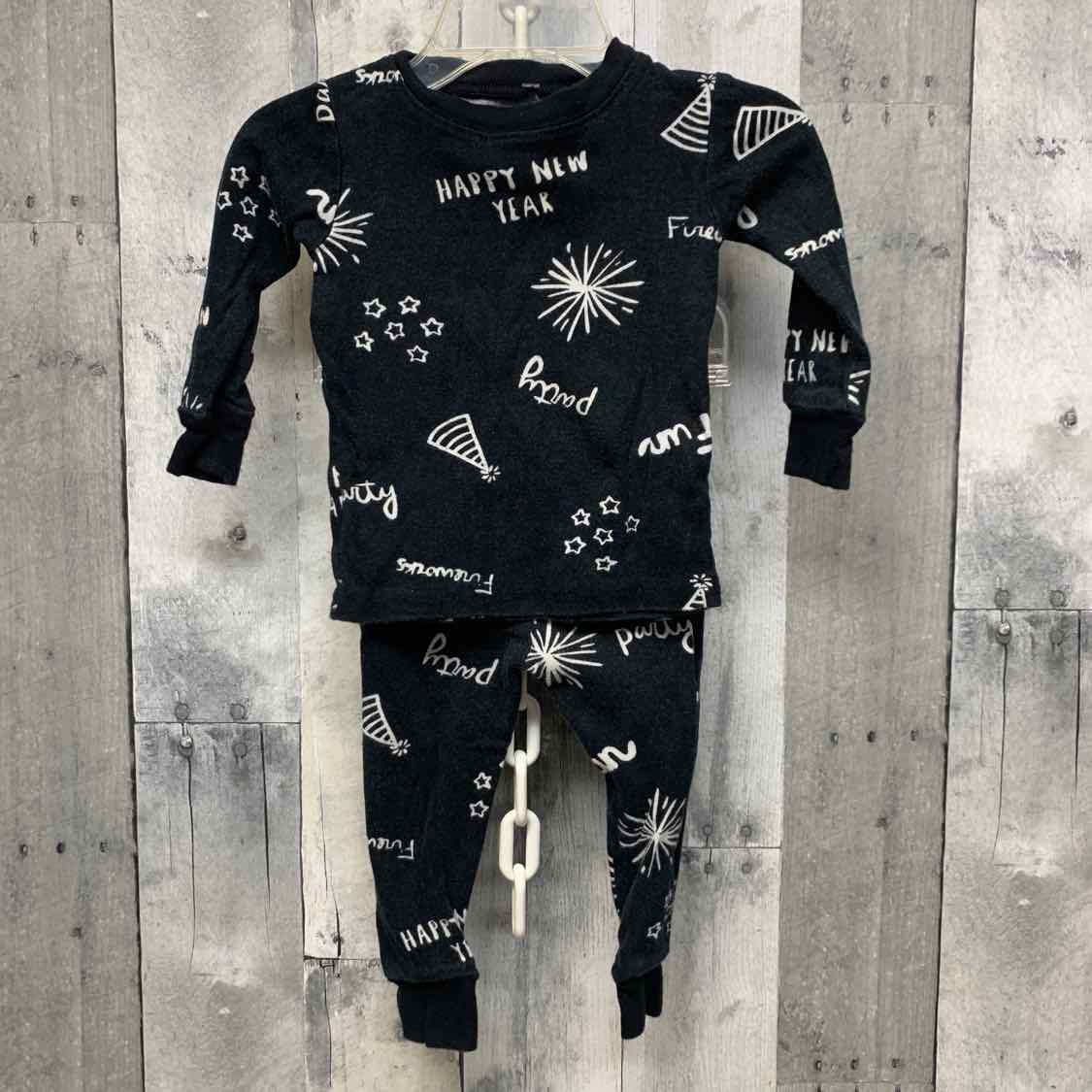 Size 12 Months Black Print Carter's 2pc PJs
