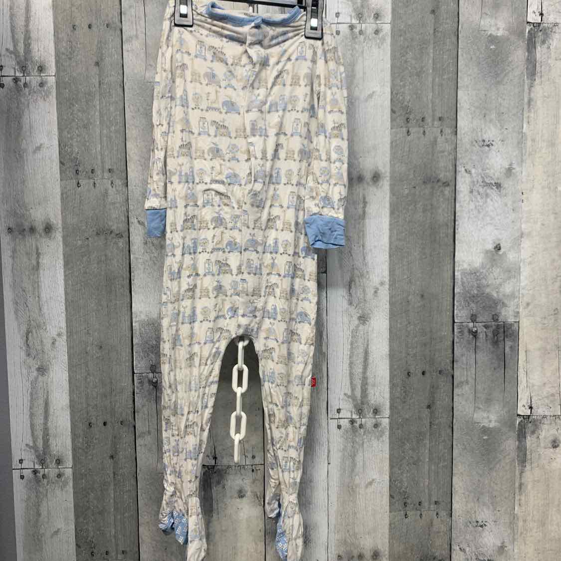 Size 12-24 Months Blue/White Boutique Brand Footy PJs