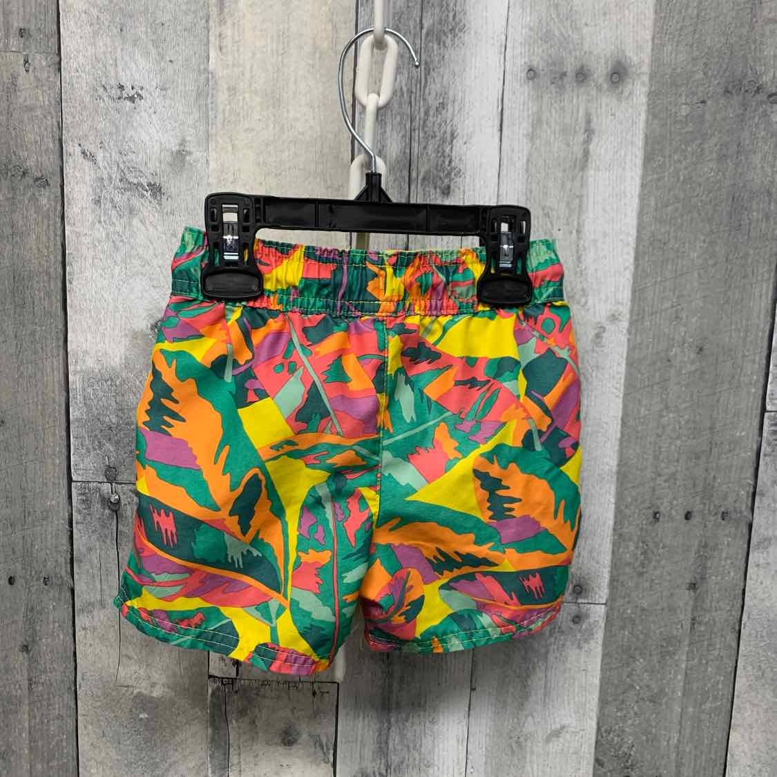 Size 2T Green/Yellow Cat & Jack Swim Trunks