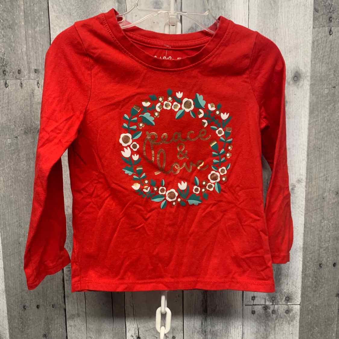 Size 3T Red Graphic Cat & Jack Long Sleeve Shirt