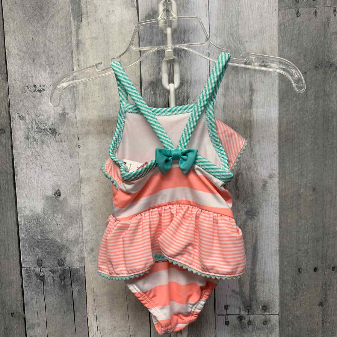Size 12 Months Orange/White Penelope Mack Swim Suit - 1pc