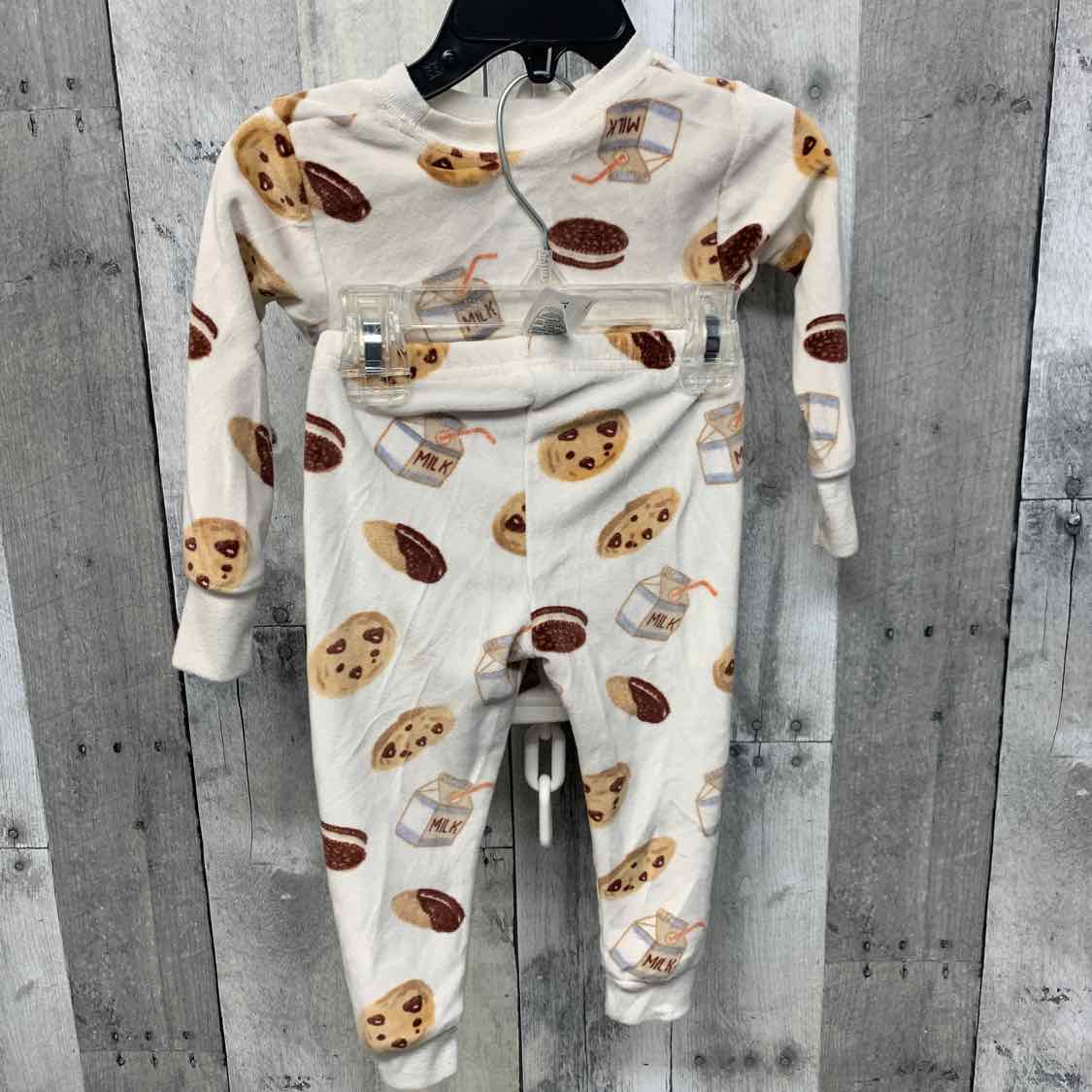 Size 12 Months Ivory Print Child of Mine 2pc PJs