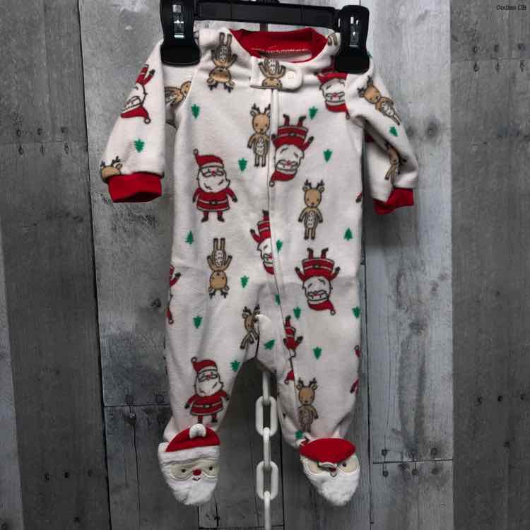 Size Newborn White/Red Just One You Footy PJs