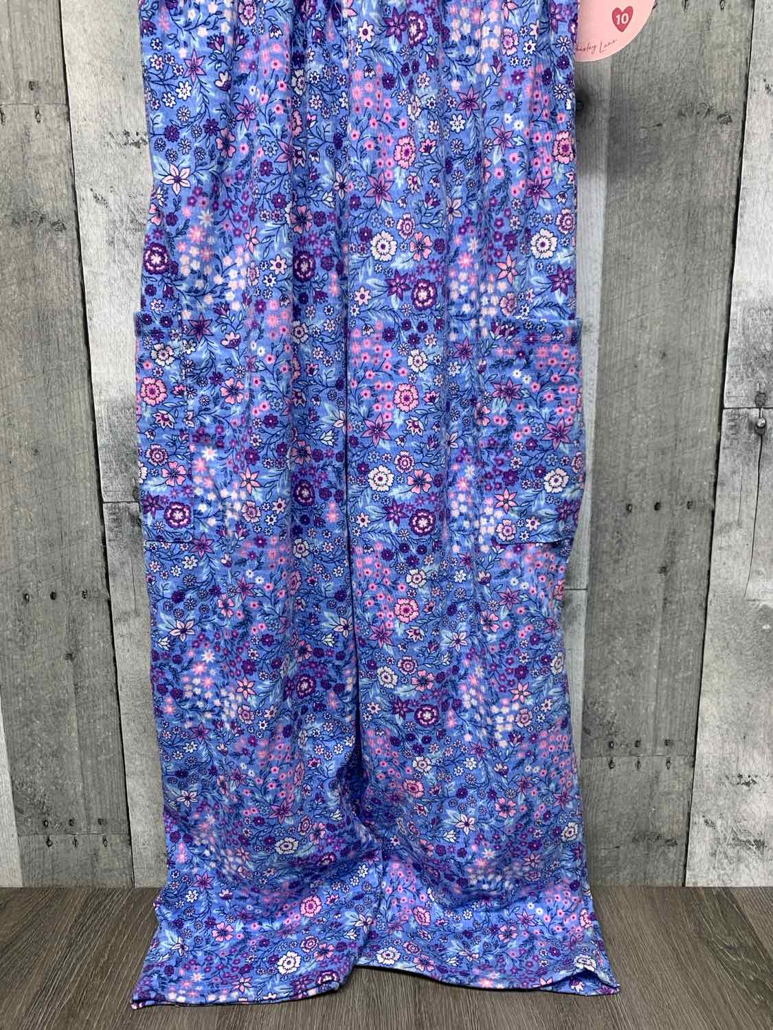 Size 10 Blue Floral Print B Brand Romper - OodlesCB