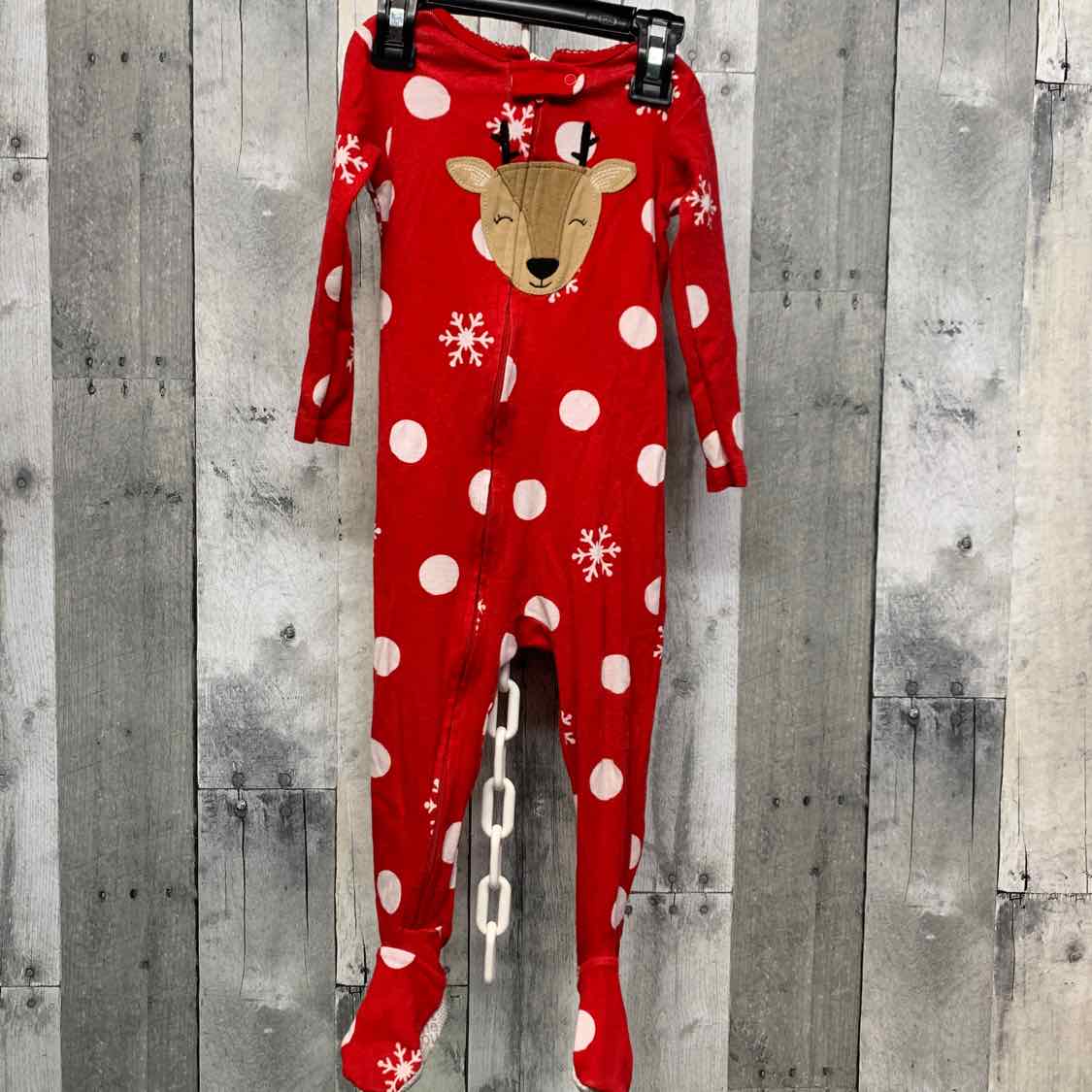 Size 18 Months Red Print Just One You Footy PJs