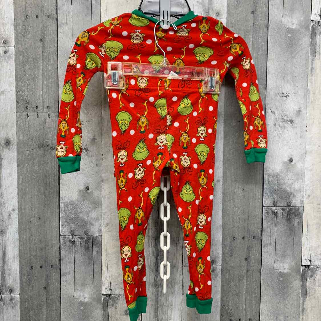 Size 4T Red/Green Dr Seuss 2pc PJs