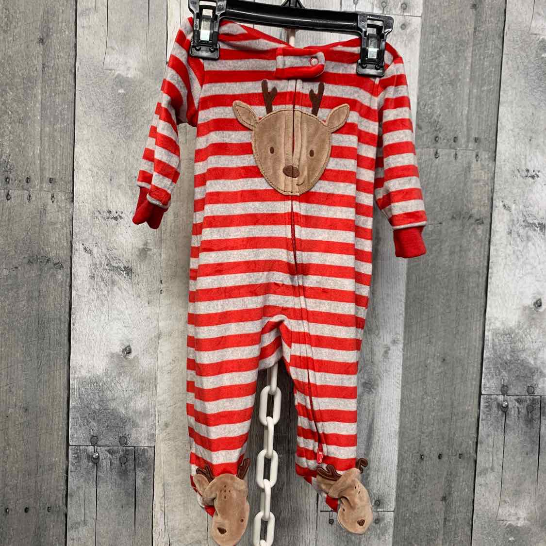 Size 3 Months Red/Gray Just One You Footy PJs