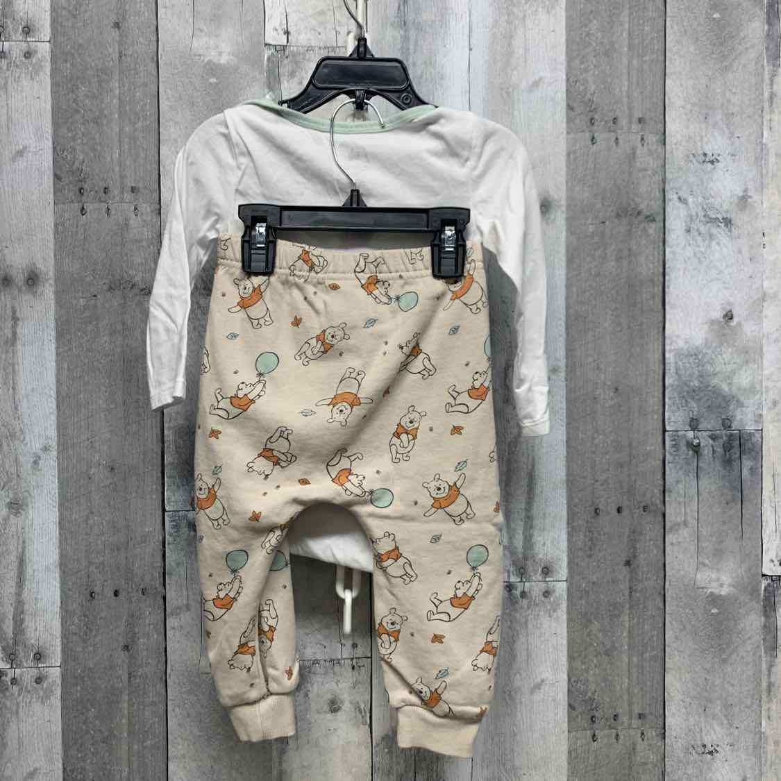 Size 24 Months White/Tan Disney Shirt/Pants