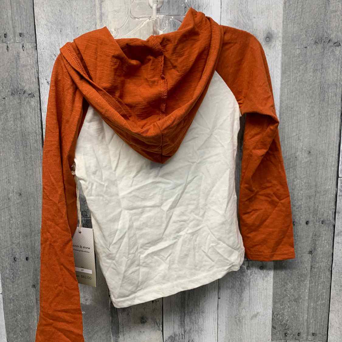 Size 3T Orange/White B Brand Long Sleeve Shirt