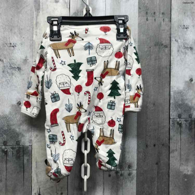 Size Newborn White Graphic Just One You Footy PJs