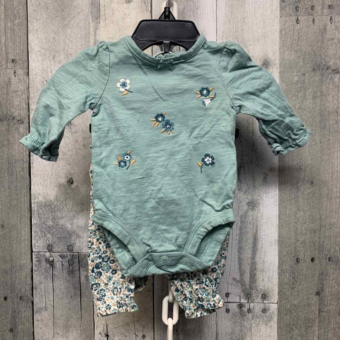 Size Newborn Teal/White Carter's Shirt/Pants
