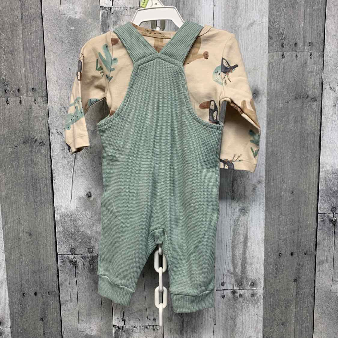 Size 3 Months Tan/Green Carter's Shirt/Pants
